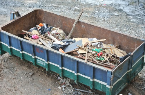 Recycling bins and bustling Shoreditch street